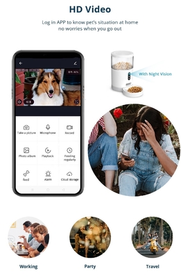 Glomarket Tuya Wifi ক্যামেরা স্মার্ট পেট ফিডার ভয়েস ইন্টারঅ্যাকশন স্বয়ংক্রিয় পোষা প্রাণী ফিডার
