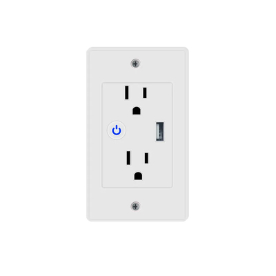 Tuya 2.4GHz ওয়াইফাই ওয়াল আউটলেট ইলেকট্রিকাল স্মার্ট প্লাগ সকেট 1 ইউএসবি পোর্ট সহ