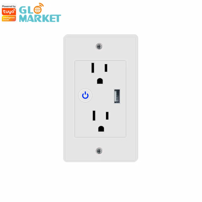 Tuya 2.4GHz ওয়াইফাই ওয়াল আউটলেট ইলেকট্রিকাল স্মার্ট প্লাগ সকেট 1 ইউএসবি পোর্ট সহ