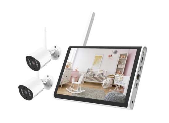 Glomarket Smart Tuya Wifi NVR কিট 4CH ক্যামেরা 1080P 10.1 ইঞ্চি LCD NVR কিট