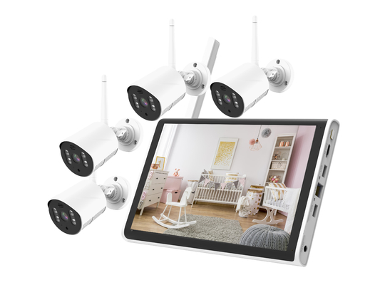 Glomarket Smart Tuya Wifi NVR কিট 4CH ক্যামেরা 1080P 10.1 ইঞ্চি LCD NVR কিট