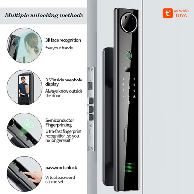 4200mah বড় লিথিয়াম ব্যাটারি স্মার্ট দরজা লক সঙ্গে বিড়াল চোখ নজরদারি ক্যামেরা