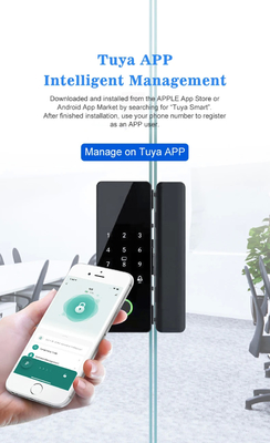 Glomarket Tuya স্মার্ট গ্লাস ডোর লক বায়োমেট্রিক ফিঙ্গারপ্রিন্ট BLE স্মার্ট ইলেকট্রনিক লক অফিসের জন্য গ্লাস ডোর