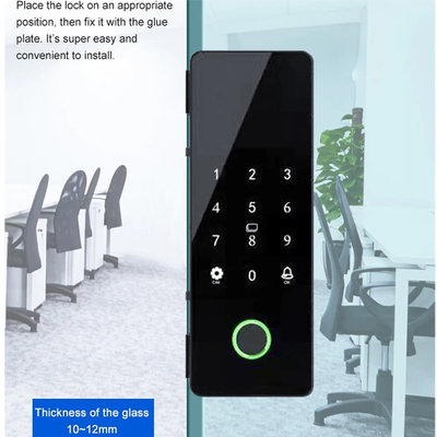 Glomarket Tuya স্মার্ট গ্লাস ডোর লক বায়োমেট্রিক ফিঙ্গারপ্রিন্ট BLE স্মার্ট ইলেকট্রনিক লক অফিসের জন্য গ্লাস ডোর