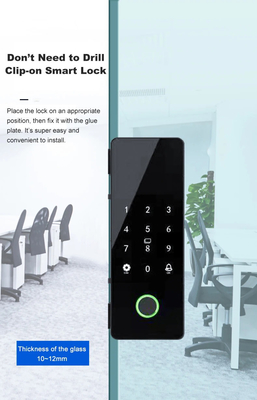 Glomarket Tuya স্মার্ট গ্লাস ডোর লক বায়োমেট্রিক ফিঙ্গারপ্রিন্ট BLE স্মার্ট ইলেকট্রনিক লক অফিসের জন্য গ্লাস ডোর