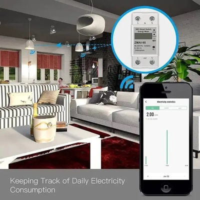 Glomarket Wifi Tuya/Smart Life অ্যাপ রিমোট কন্ট্রোল স্মার্ট সার্কিট প্রটেক্টর রিলে ডিভাইস সুইচ ব্রেকার এনার্জি মিটার