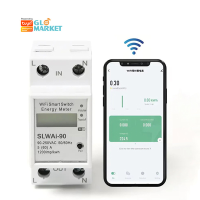 Glomarket Wifi Tuya/Smart Life অ্যাপ রিমোট কন্ট্রোল স্মার্ট সার্কিট প্রটেক্টর রিলে ডিভাইস সুইচ ব্রেকার এনার্জি মিটার